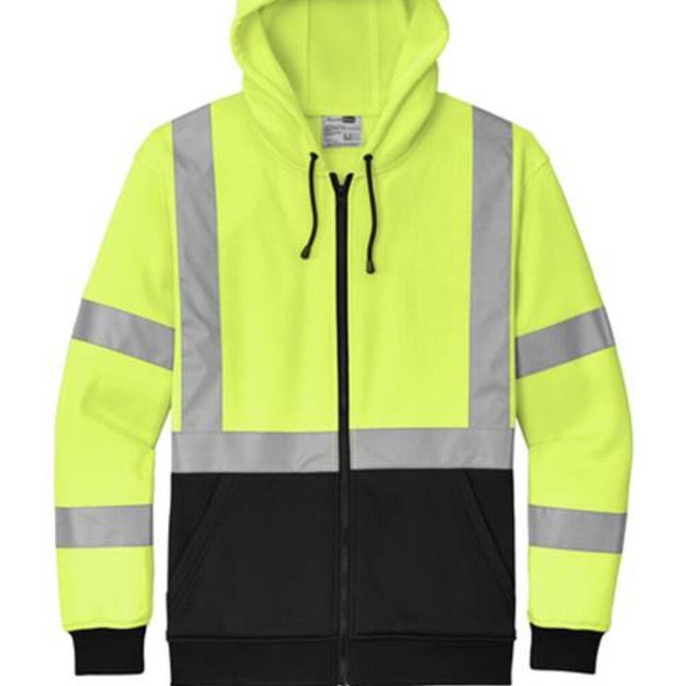 CornerStone® ANSI 107 Class 3 Heavy-Duty Fleece Full-Zip Hoodie